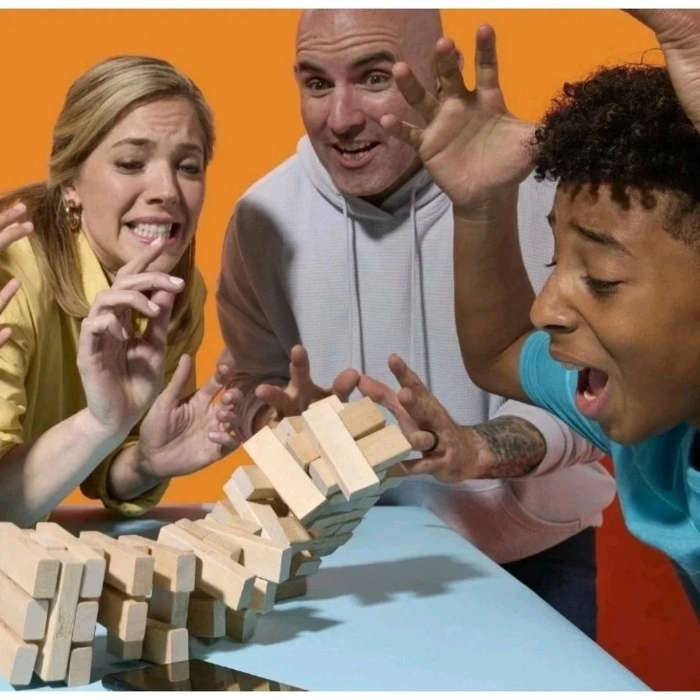 Official Hasbro Jenga Game Wood Block Stacking Tower with Digital Die‎ Ages 6+